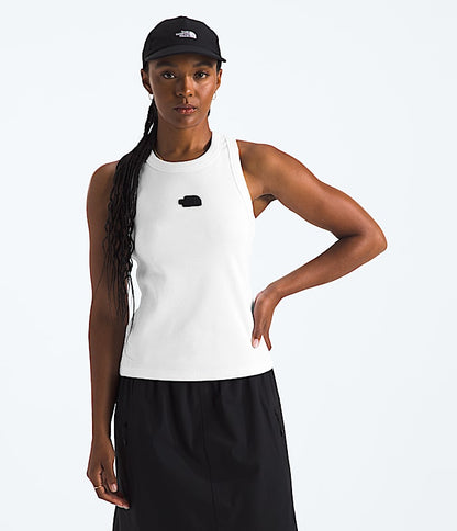 The North Face Women Slim Rib Tank TNF White TNF Black