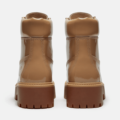 Timberland Stone Street 6-Inch Waterproof Platform Boot Beige Patent Leather Women'S