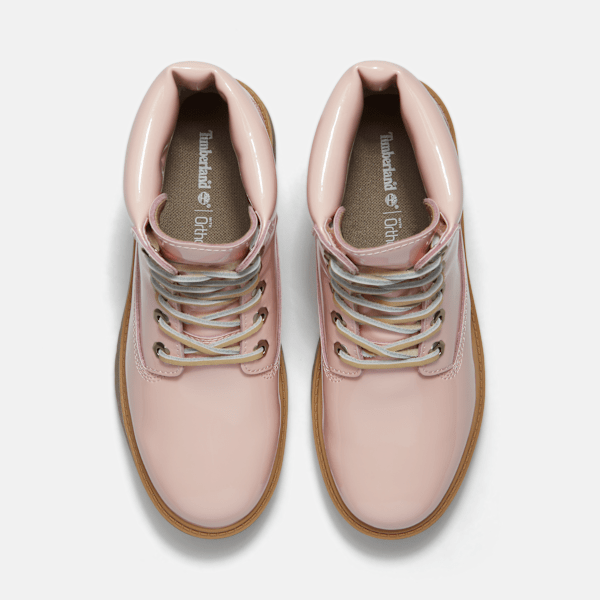 Timberland Stone Street 6-Inch Waterproof Platform Boot Light Pink Patent Leather Women'S