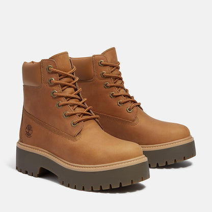 Timberland Women'S Stone Street 6-Inch Waterproof Platform Boot Wheat Full-Grain