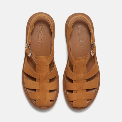 Timberland Stone Street Fisherman Platform Sandal Wheat Nubuck Women'S