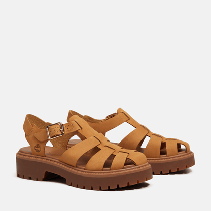 Timberland Stone Street Fisherman Platform Sandal Wheat Nubuck Women'S