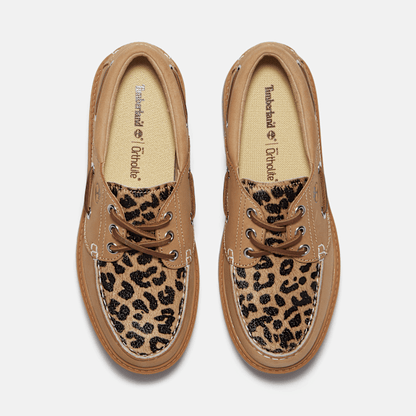 Timberland Stone Street Platform Boat Shoe Leopard Print/Beige Nubuck Women'S