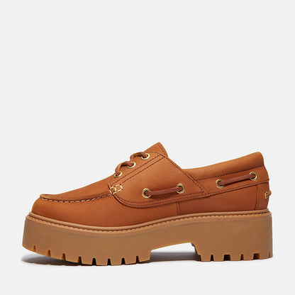 Timberland Women'S Stone Street Platform Boat Shoe Rust Nubuck