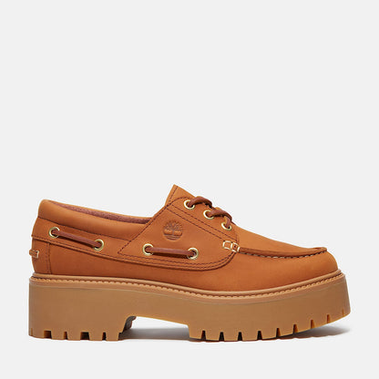 Timberland Women'S Stone Street Platform Boat Shoe Rust Nubuck