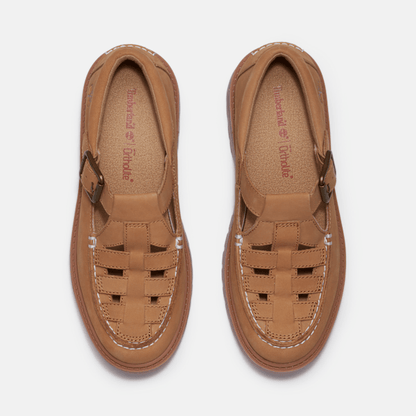 Timberland Stone Street Platform Buckle Shoe Medium Beige Nubuck Women'S