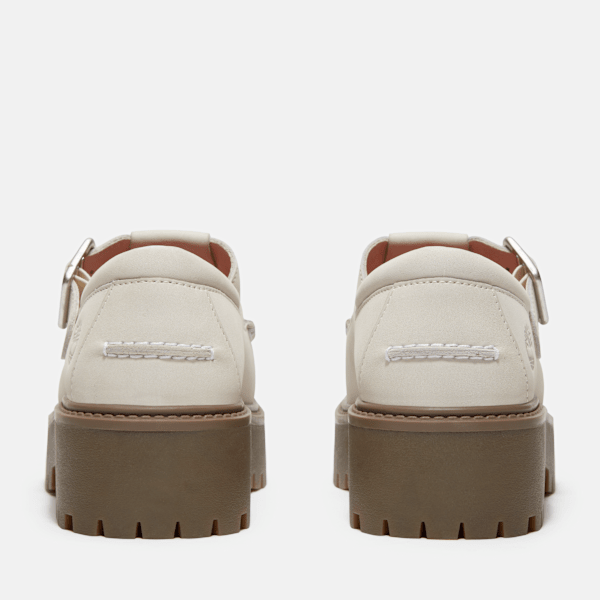 Timberland Stone Street Platform Buckle Shoe Natural Nubuck Women'S