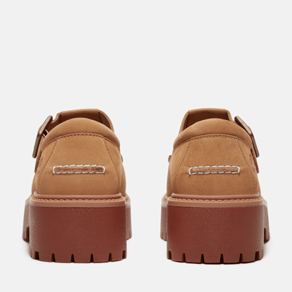Timberland Stone Street Platform Buckle Shoe Medium Beige Nubuck Women'S