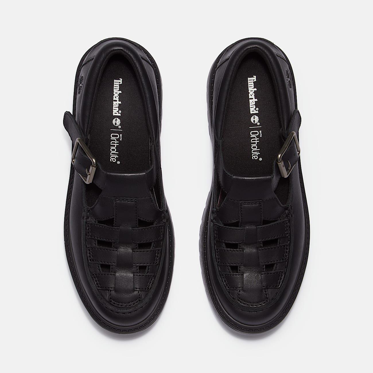 Timberland Women'S Stone Street Platform Buckle Shoe Black Full-Grain