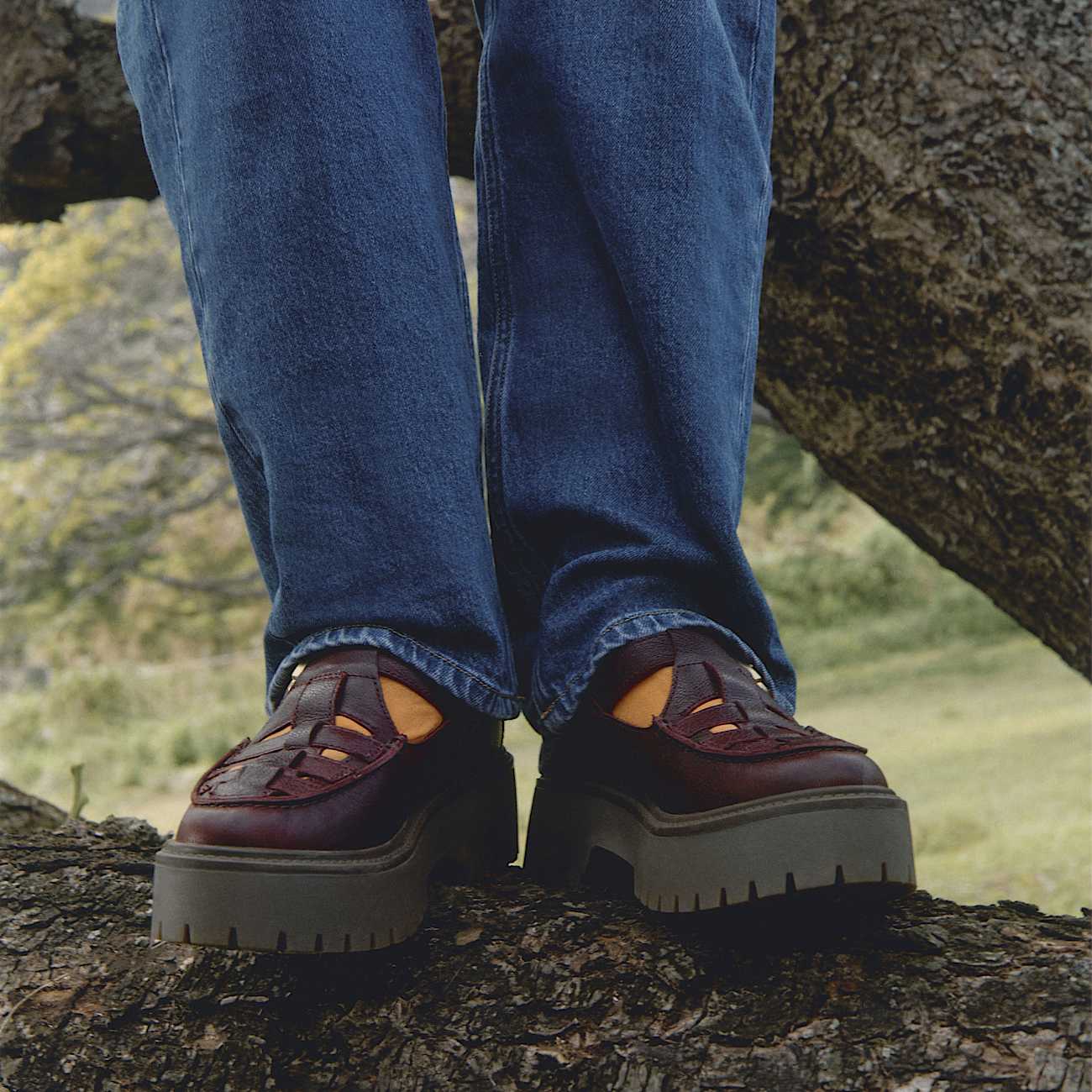 Timberland Women'S Stone Street Platform Buckle Shoe Burgundy Full-Grain