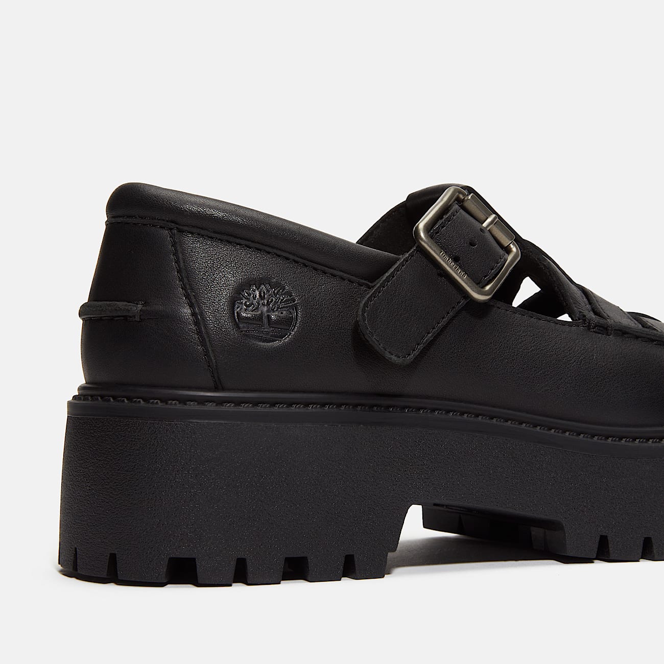 Timberland Women'S Stone Street Platform Buckle Shoe Black Full-Grain