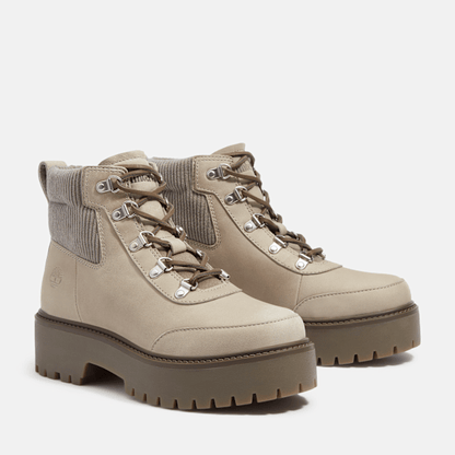 Timberland Stone Street Platform Hiker Boot Medium Grey Nubuck Women'S