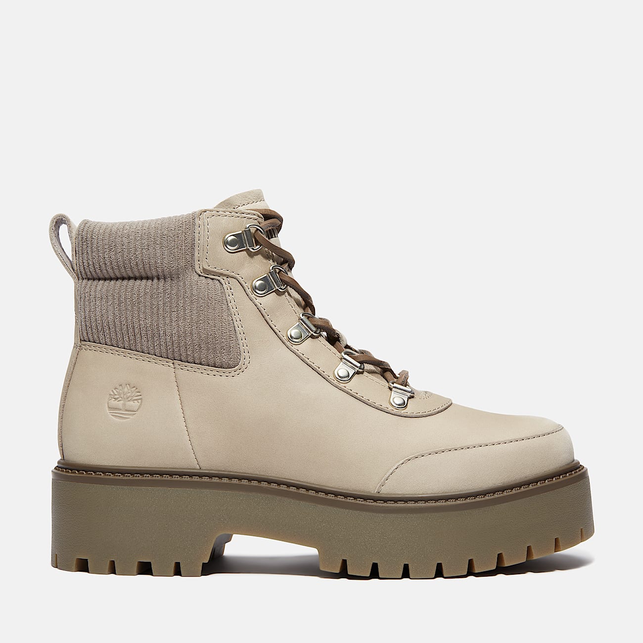 Timberland Women'S Stone Street Platform Hiker Boot Medium Grey Nubuck