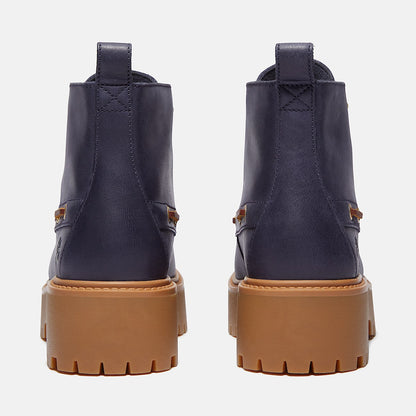 Timberland Womens Stone Street Platform Kiltie Boot Dark Blue Full-Grain