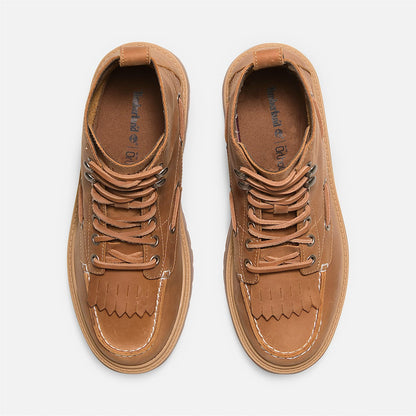 Timberland Womens Stone Street Platform Kiltie Boot Wheat Full-Grain