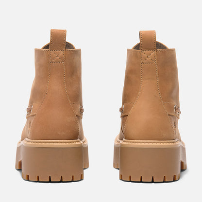 Timberland Womens Stone Street Platform Kiltie Boot Wheat Full-Grain