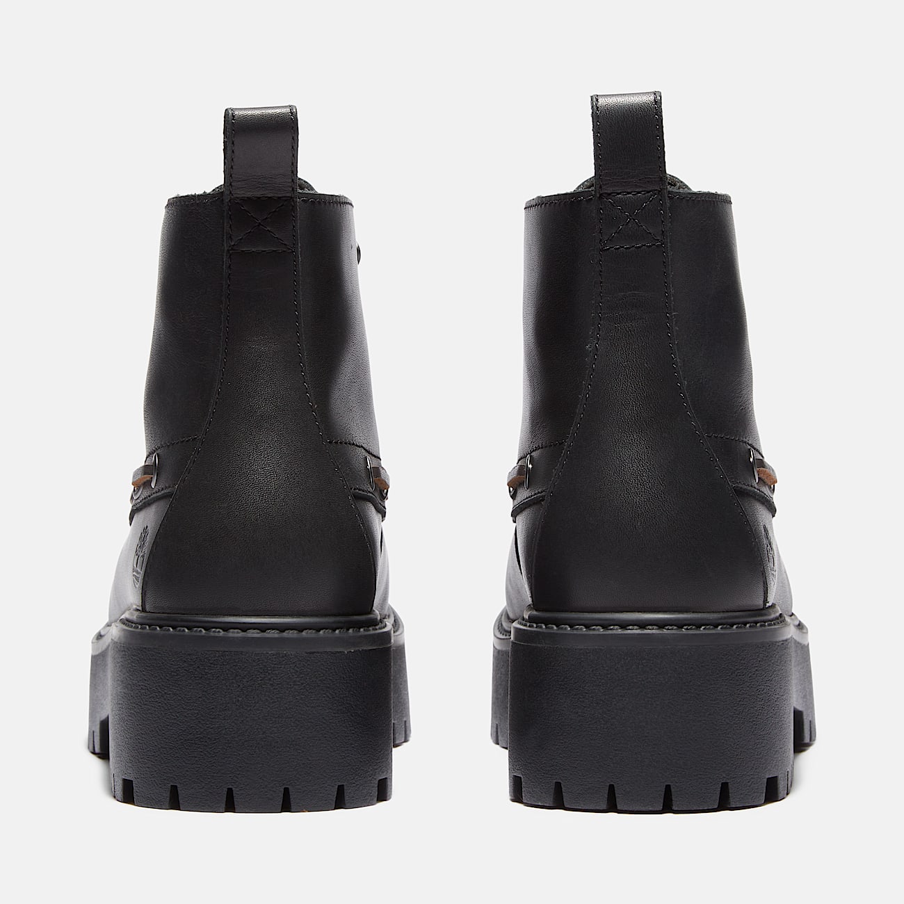 Timberland Womens Stone Street Platform Kiltie Boot Black Full-Grain