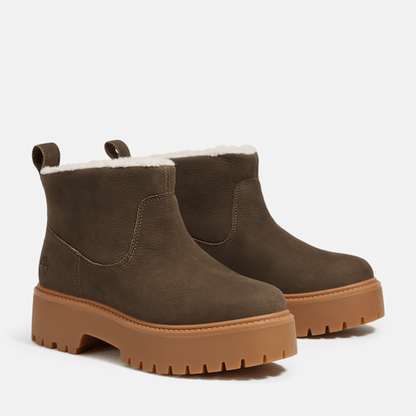 Timberland Stone Street Warm-Lined Platform Boot Dark Brown Full-Grain Women'S