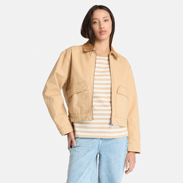 Timberland Strafford Washed Canvas Jacket Light Wheat Women'S