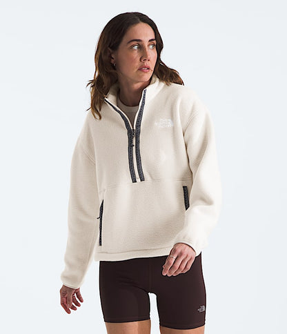 The North Face Women TNF Fleeski Zip Pullover White Dune Mocha Brown TNF Black/TNF Black Twilight Galaxy