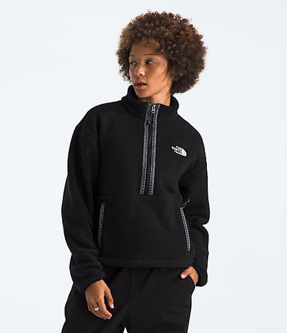 The North Face Women TNF Fleeski Zip Pullover White Dune Mocha Brown TNF Black/TNF Black Twilight Galaxy