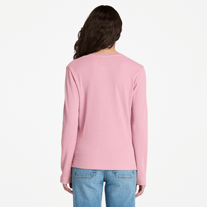 Timberland Long-Sleeve Waffle T-Shirt Dusty Rose Women'S