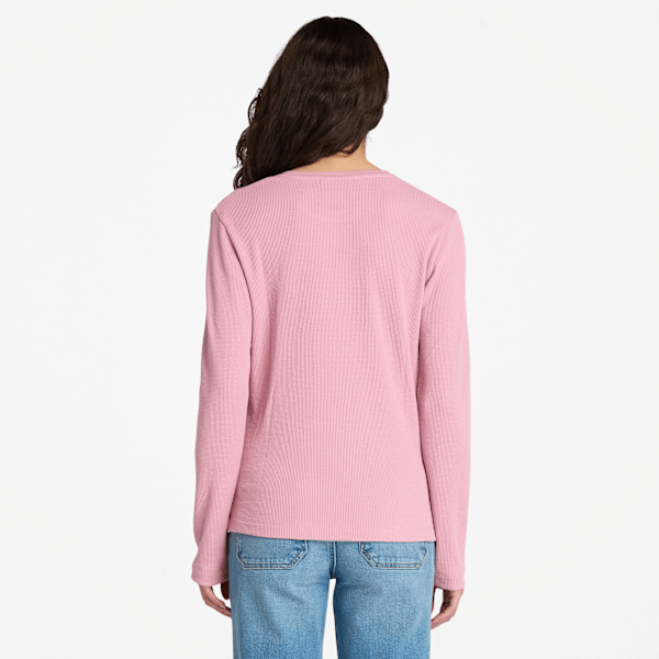 Timberland Long-Sleeve Waffle T-Shirt Dusty Rose Women'S