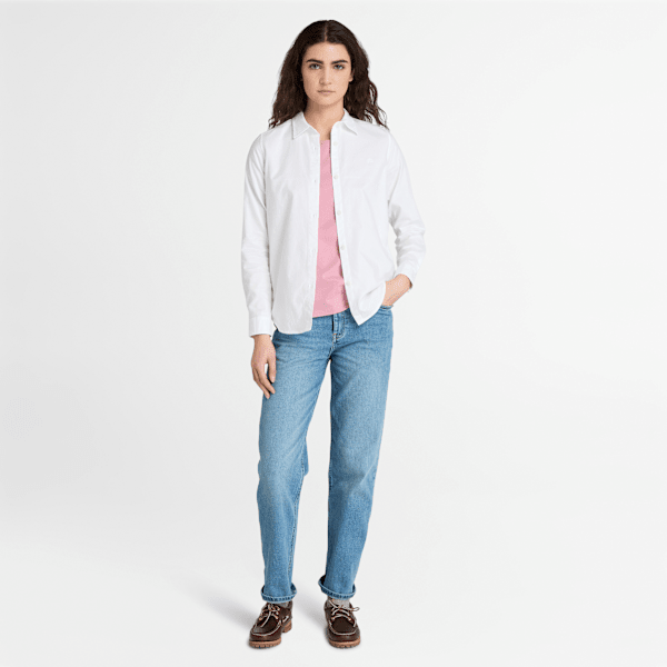 Timberland Oxford Long-Sleeve Shirt White Women'S