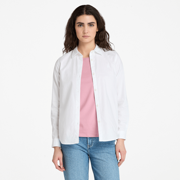 Timberland Oxford Long-Sleeve Shirt White Women'S