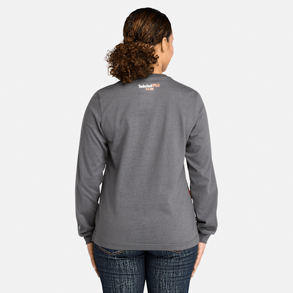 Timberland Pro Cotton Core Flame-Resistant Long-Sleeve T-Shirt Charcoal Women'S