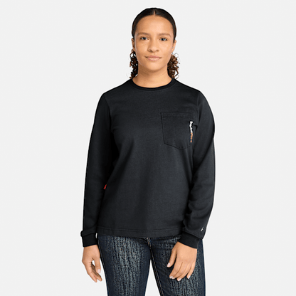 Timberland Pro Cotton Core Flame-Resistant Long-Sleeve T-Shirt Black Women'S