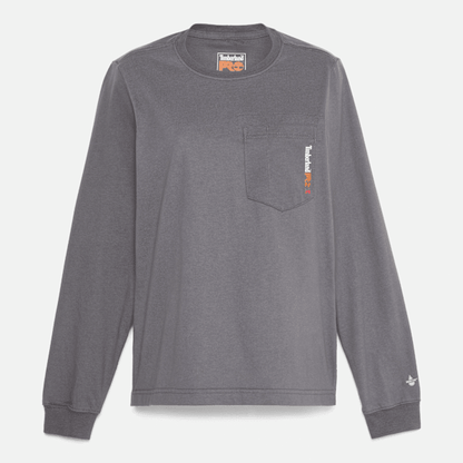 Timberland Pro Cotton Core Flame-Resistant Long-Sleeve T-Shirt Charcoal Women'S