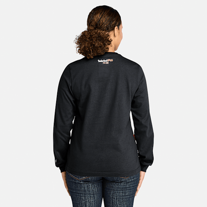 Timberland Pro Cotton Core Flame-Resistant Long-Sleeve T-Shirt Black Women'S
