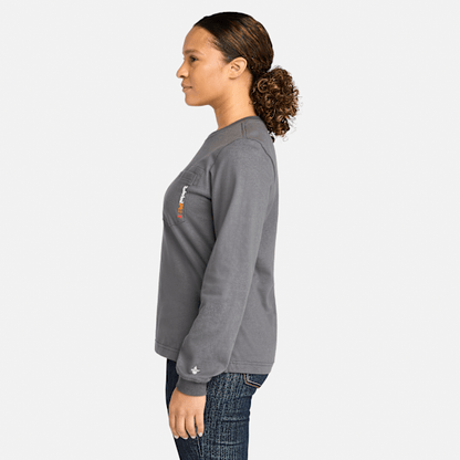 Timberland Pro Cotton Core Flame-Resistant Long-Sleeve T-Shirt Charcoal Women'S