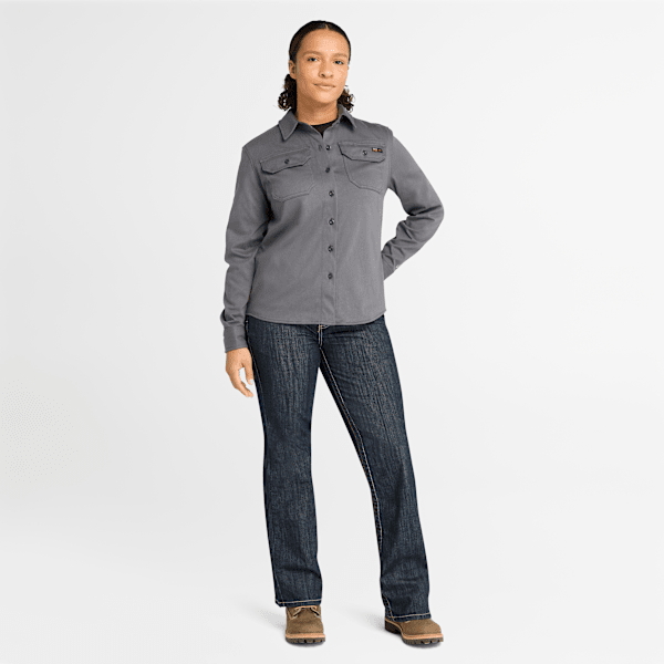 Timberland Pro Cotton Core Flame-Resistant Shirt Charcoal Women'S