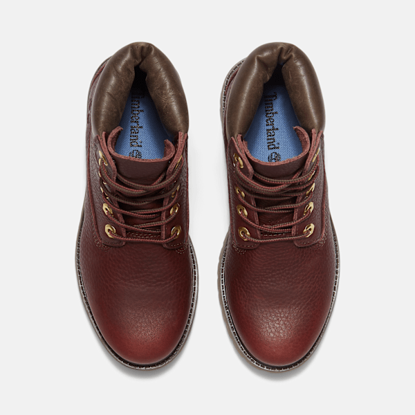 Timberland Premium 6-Inch Waterproof Boot Burgundy Full-Grain/Dark Brown Women'S
