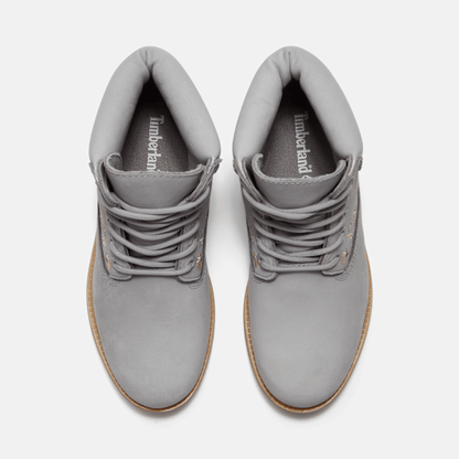 Timberland Premium 6-Inch Waterproof Boot Light Grey Nubuck Women'S
