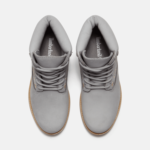 Timberland Premium 6-Inch Waterproof Boot Light Grey Nubuck Women'S