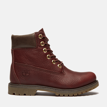 Timberland Premium 6-Inch Waterproof Boot Burgundy Full-Grain/Dark Brown Women'S
