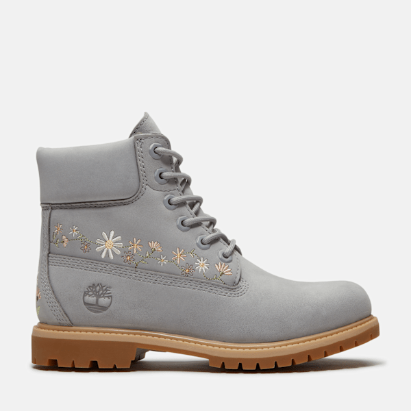 Timberland Premium 6-Inch Waterproof Boot Light Grey Nubuck Women'S