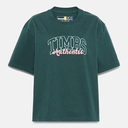 Timberland Varsity Graphic Short-Sleeve T-Shirt Dark Forest Green Women'S