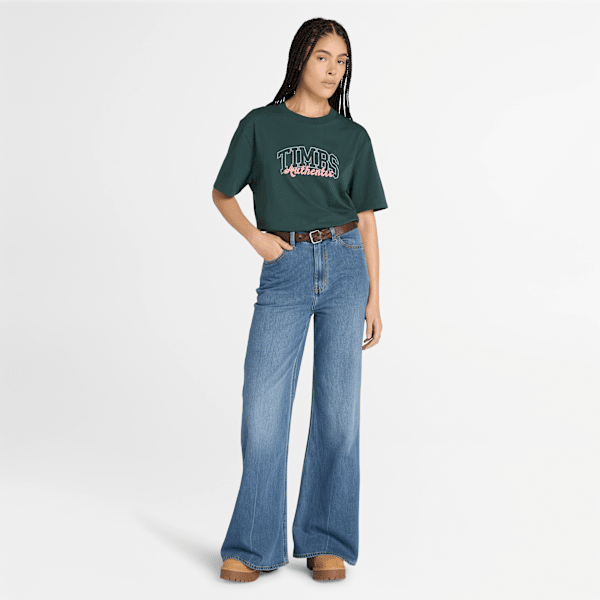 Timberland Varsity Graphic Short-Sleeve T-Shirt Dark Forest Green Women'S