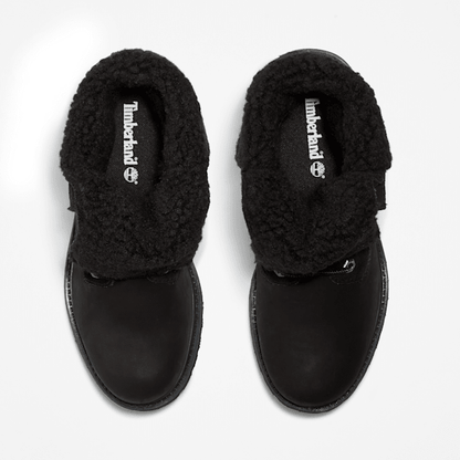 Timberland Warm-Lined Waterproof Roll-Top Boot Black Nubuck Women'S