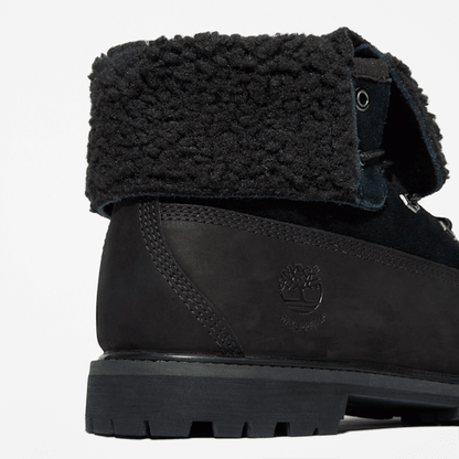 Timberland Warm-Lined Waterproof Roll-Top Boot Black Nubuck Women'S