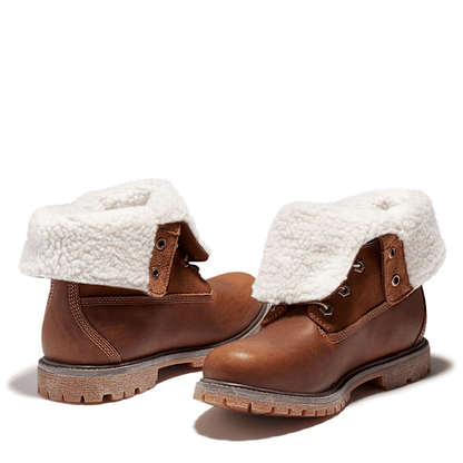 Timberland Warm-Lined Waterproof Roll-Top Boot Dark Brown Full-Grain Women'S