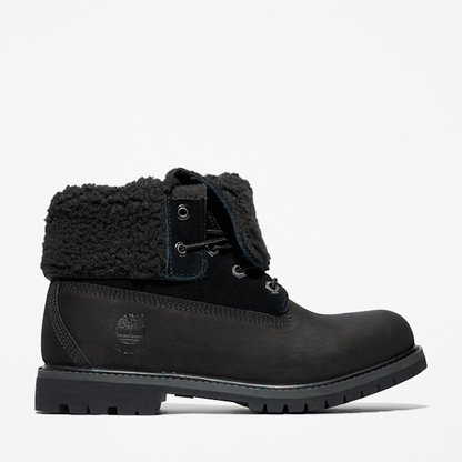 Timberland Warm-Lined Waterproof Roll-Top Boot Black Nubuck Women'S
