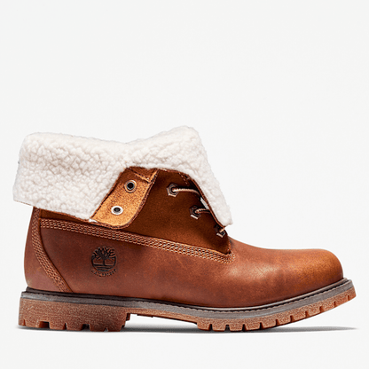 Timberland Warm-Lined Waterproof Roll-Top Boot Dark Brown Full-Grain Women'S