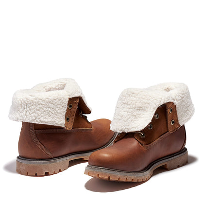 Timberland Women'S Timberland Warm-Lined Waterproof Roll-Top Boot Dark Brown Full-Grain