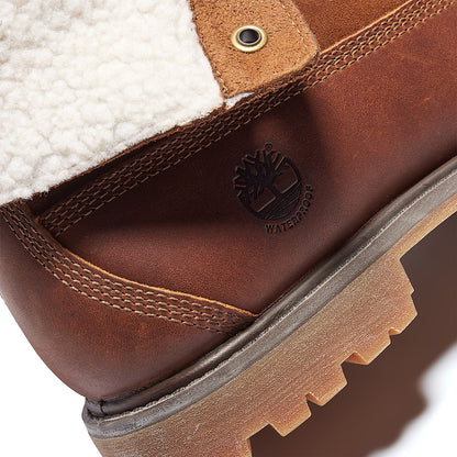 Timberland Women'S Timberland Warm-Lined Waterproof Roll-Top Boot Dark Brown Full-Grain