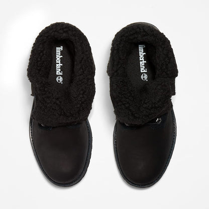 Timberland Women'S Timberland Warm-Lined Waterproof Roll-Top Boot Black Nubuck